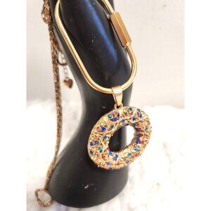 Betsy Johnson Donut Shape Rhinestone Hand Bag Charm